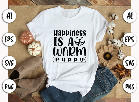 Happiness is a Warm Puppy - SVG Quote